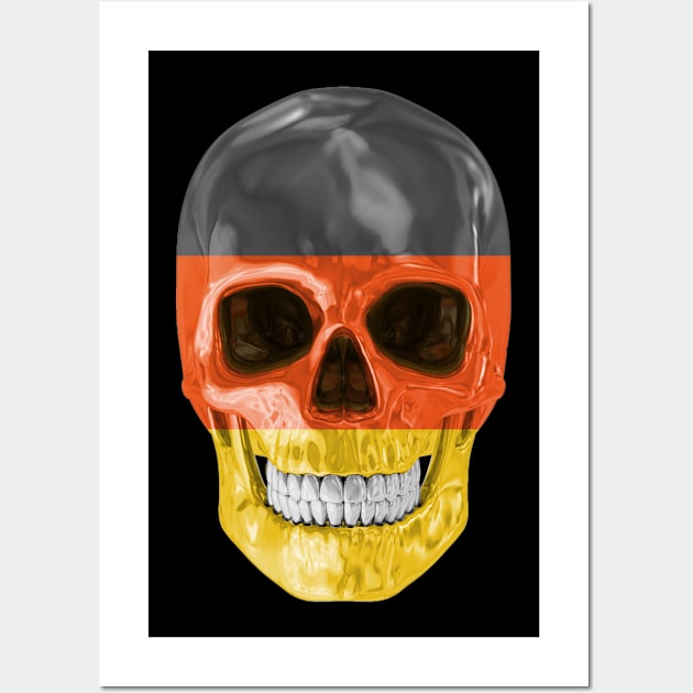 Germany Flag Skull - Gift for German With Roots From Germany Wall Art by Country Flags